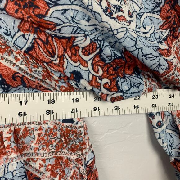 Anthro See Worn Kept Embroidered Blouse Womens Medium Blue Peasant Minuet Tops - Picture 8 of 11